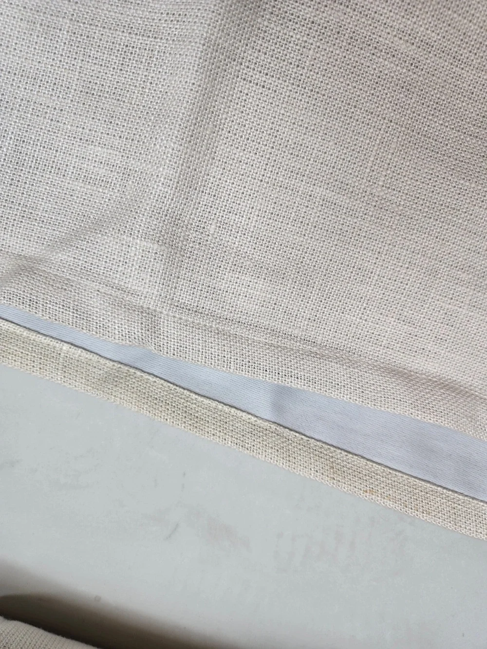 QUINCE Set 2 48x84 Heavyweight European Linen Room Darkening Curtains Sand 0205
